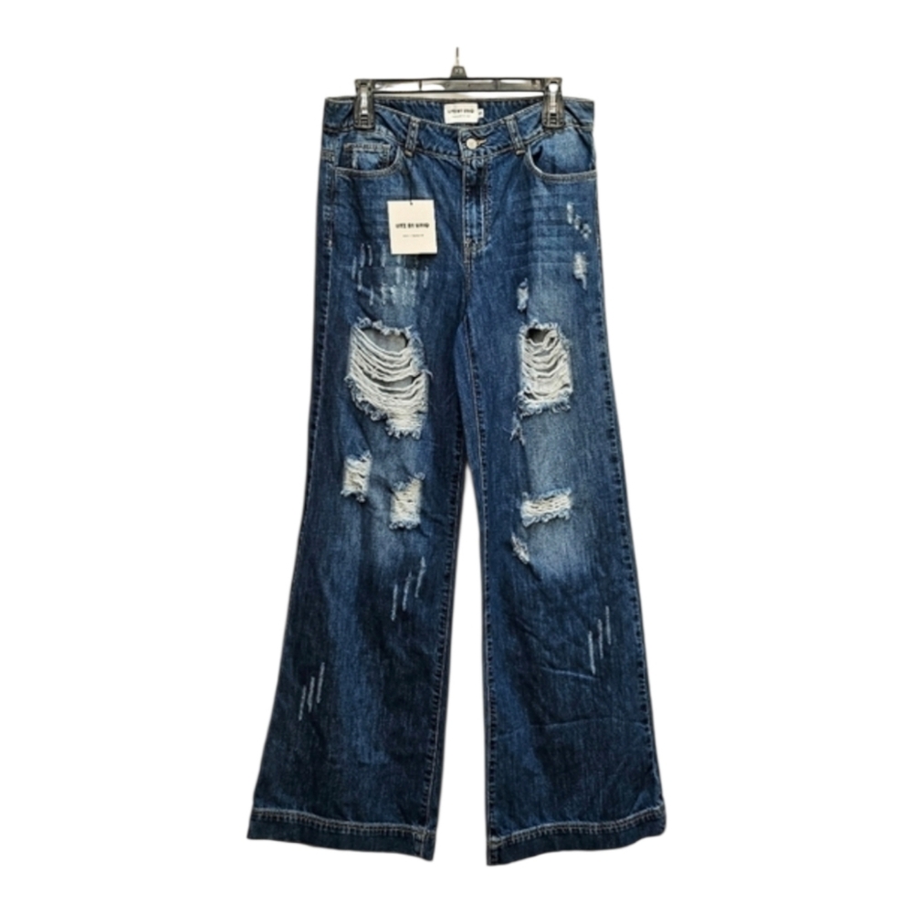 Litz by Uniq Boho Fashion Distressed Wide Leg Denim Jeans Size 5